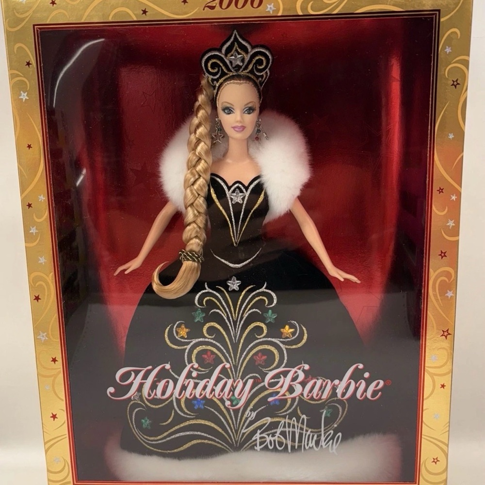 Bob Mackie Holiday Barbie in Black and Gold Ensemble